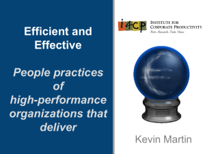 Efficient and Effective People practices of high