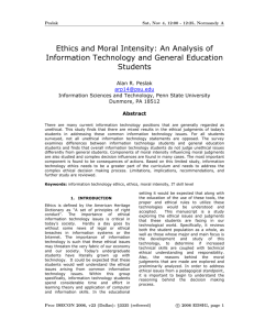 Ethics and Moral Intensity: An Analysis of Information Technology