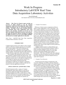 introductory labview real time data acquisition laboratory activities