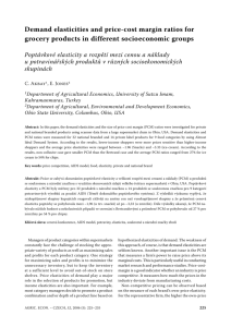 Demand elasticities and price-cost margin ratios for grocery