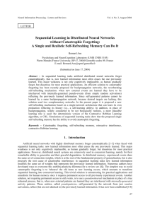 Sequential Learning in Distributed Neural Networks without