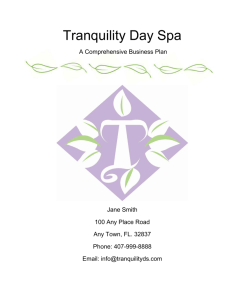 Tranquility Day Spa Biz Plan