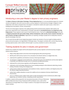 Introducing a one-year Master's degree to train privacy engineers