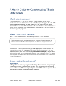 A Quick Guide to Constructing Thesis Statements