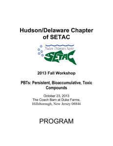 Hudson/Delaware Chapter of SETAC 2013 Fall Workshop PBTs