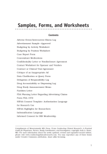 Samples, Forms, and Worksheets