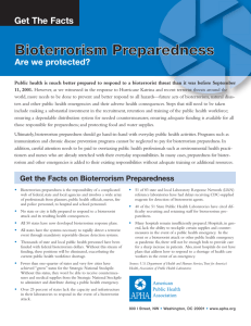 Bioterrorism Fact Sheet - APHA Get Ready campaign