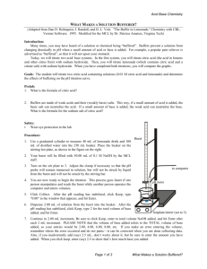 Acid Base Chemistry Page 1 of 3 What Makes a Solution Buffered