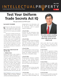Test Your Uniform Trade Secrets Act IQ