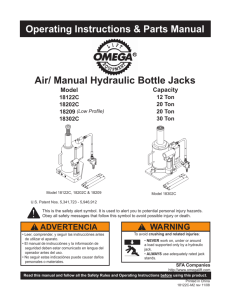 Air/ Manual Hydraulic Bottle Jacks Operating Instructions & Parts