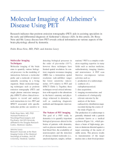 Molecular Imaging of Alzheimer's Disease Using PET