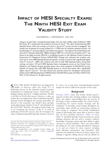 Impact of HESI Specialty Exams: The Ninth HESI Exit Exam Validity