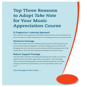 Top Three Reasons to Adopt Take Note for Your Music Appreciation