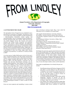 Alumni Newsletter of the Department of Geography University of