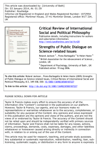 Critical Review of International Social and Political Philosophy