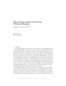 Human Nature and the Limits (If Any) of Political Philosophy