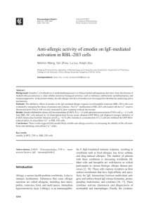 Anti-allergic activity of emodin on IgE
