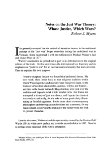 Notes on the Just War Theory: Whose Justice, Which Wars?