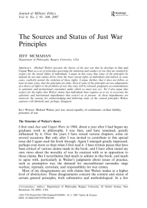 The Sources and Status of Just War Principles