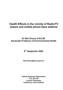 Health Effects in the vicinity of Radio/TV towers and mobile phone