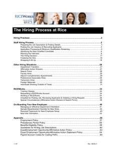 The Hiring Process at Rice - Rice University Human Resources