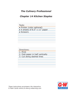 The Culinary Professional Chapter 14 Kitchen Staples
