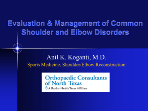 Evaluation & Management Of Common Shoulder