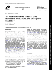 The relationship of the sacroiliac joint, stabilization