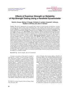 Effects of Examiner Strength on Reliability of Hip