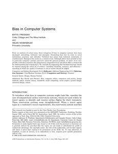 Bias in Computer Systems