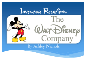 Investor Relations Presentation: Walt Disney Company
