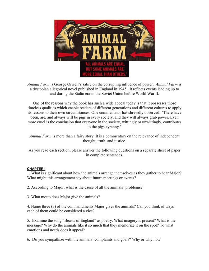 Animal Farm WC questions