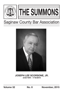 Vol 32 No. 8 November 2015 - Saginaw County Bar Association