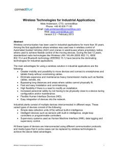 Wireless Technologies for Industrial Applications