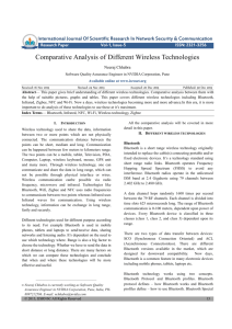 Comparative Analysis of Different Wireless Technologies