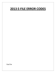 2013 e-file error codes