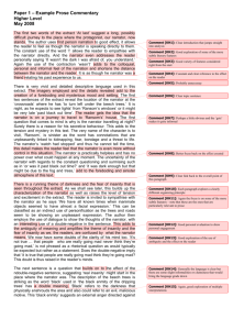 Paper 1 – Example Prose Commentary Higher Level May 2008