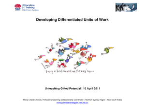 Developing Differentiated Units of Work