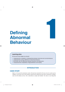Defining Abnormal Behaviour