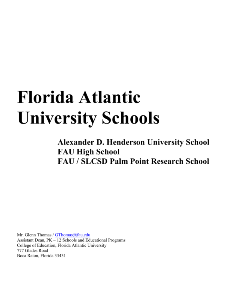 FAU School - Florida Department of Education