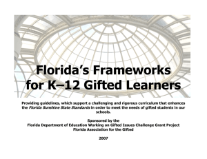 Florida's Frameworks for K-12 Gifted Learners