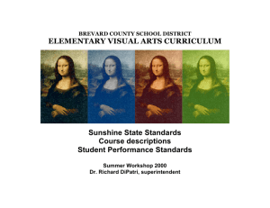 ELEMENTARY VISUAL ARTS CURRICULUM Sunshine State