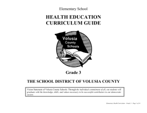 HEALTH EDUCATION CURRICULUM GUIDE Grade 3 THE