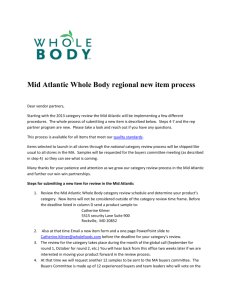 Mid Atlantic Whole Body regional new item process