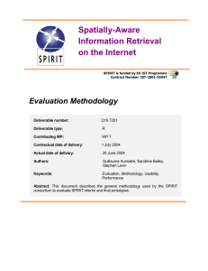 Evaluation Methodology - SPIRIT - Spatially