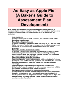 As Easy as Apple Pie! (A Baker's Guide to Assessment Plan