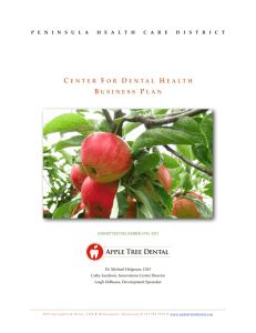 Apple Tree Business Plan - Peninsula Health Care District