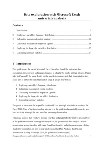 Data exploration with Microsoft Excel: univariate analysis