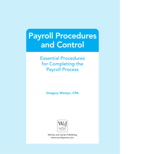 Payroll Procedures and Control