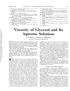 Viscosity of Glycerol and Its Aqueous Solutions